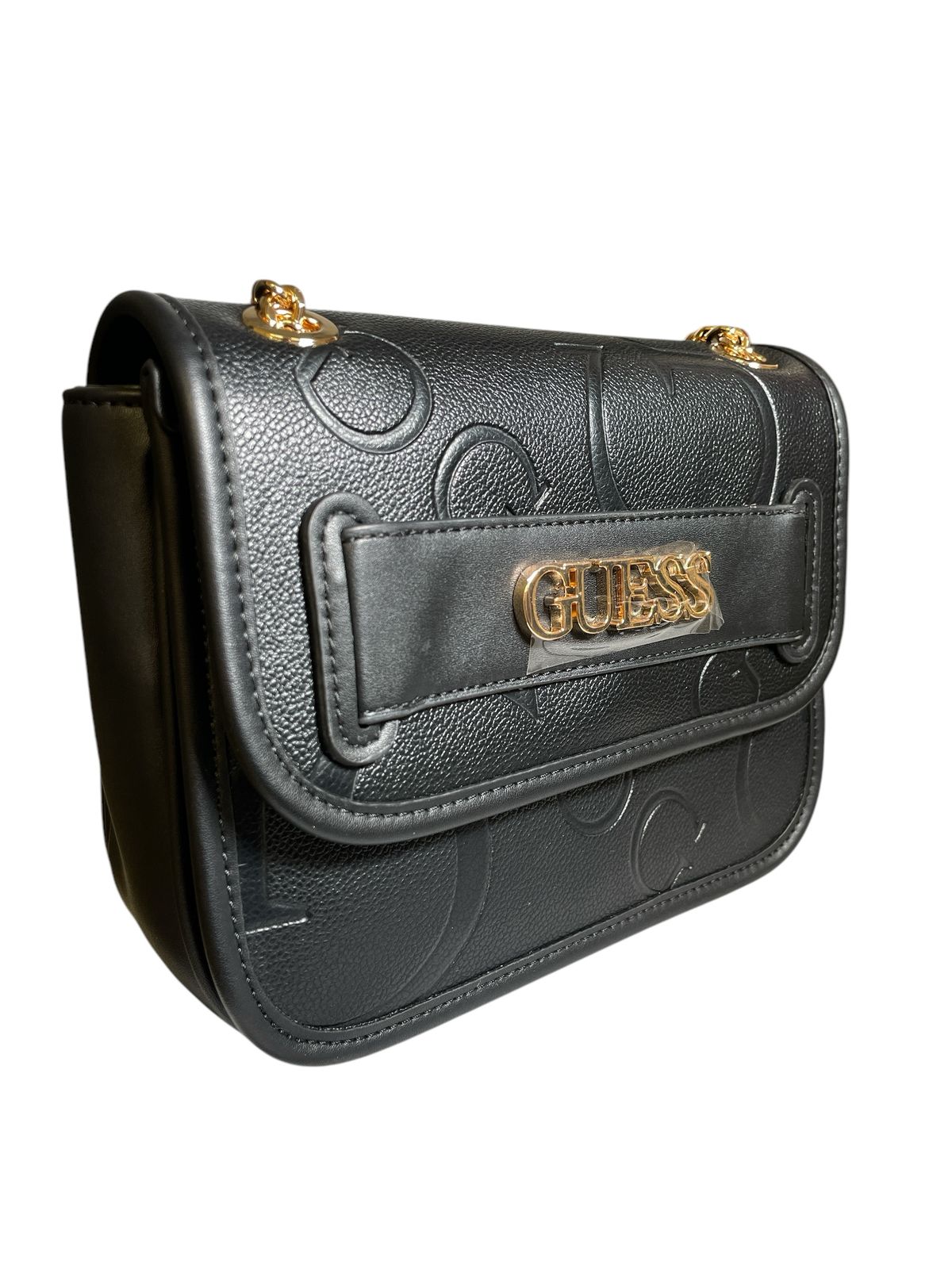 Bolsa Guess Negra con Cadena Dorada