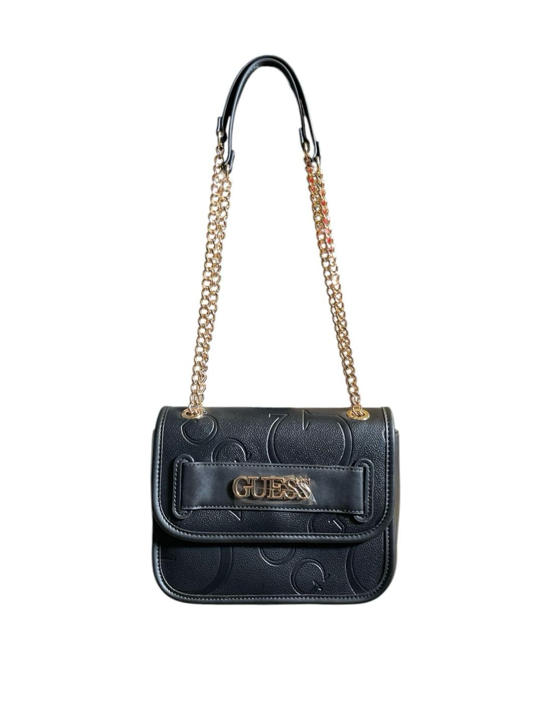 Bolsa Guess Negra con Cadena Dorada