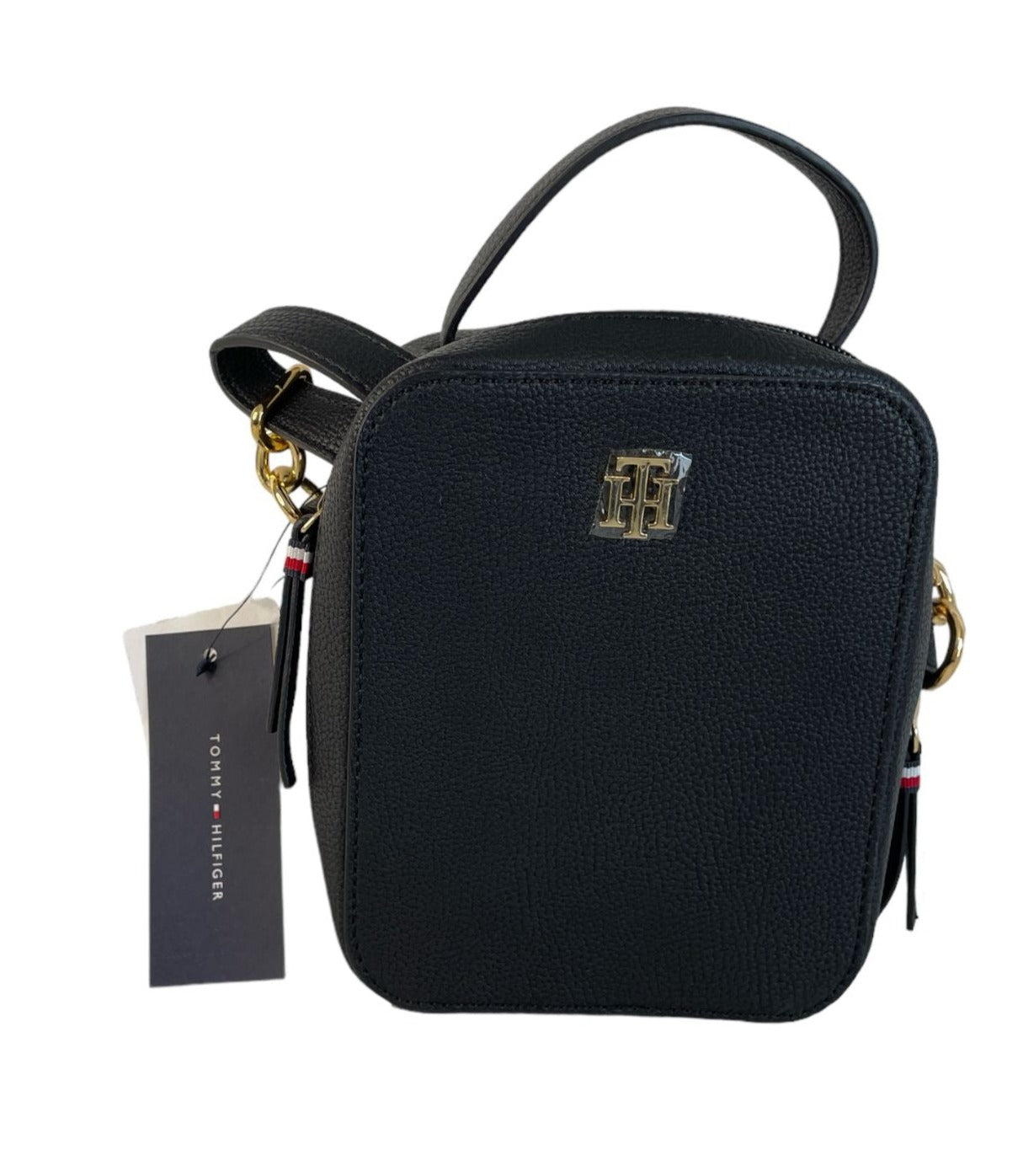 Bolsa Tommy Hilfiger negra con estapados